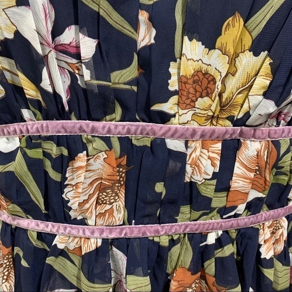 ENTRO | Navy Floral Babydoll Dress - Picture 3 of 13